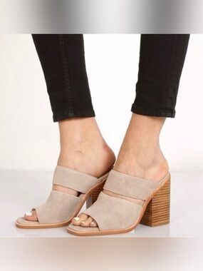 Sol Sana Taupe Suede Block Heels 38